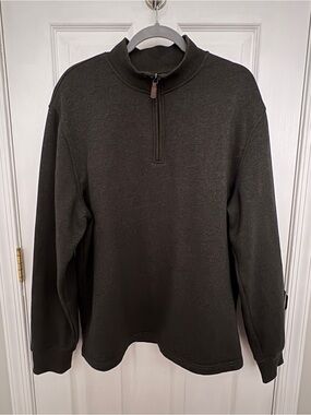 George Men's Zip-Up Mock Neck Sweater in Dark Charcoal #0049